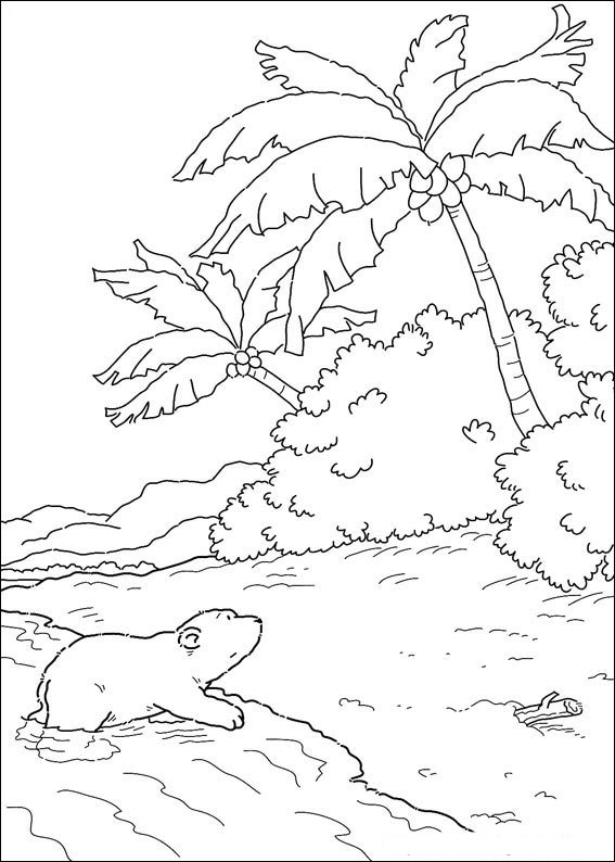 Plansa de colorat cu Micul Urs Polar 22 15